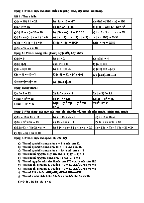 Bài tập luyện tập Số học Lớp 6